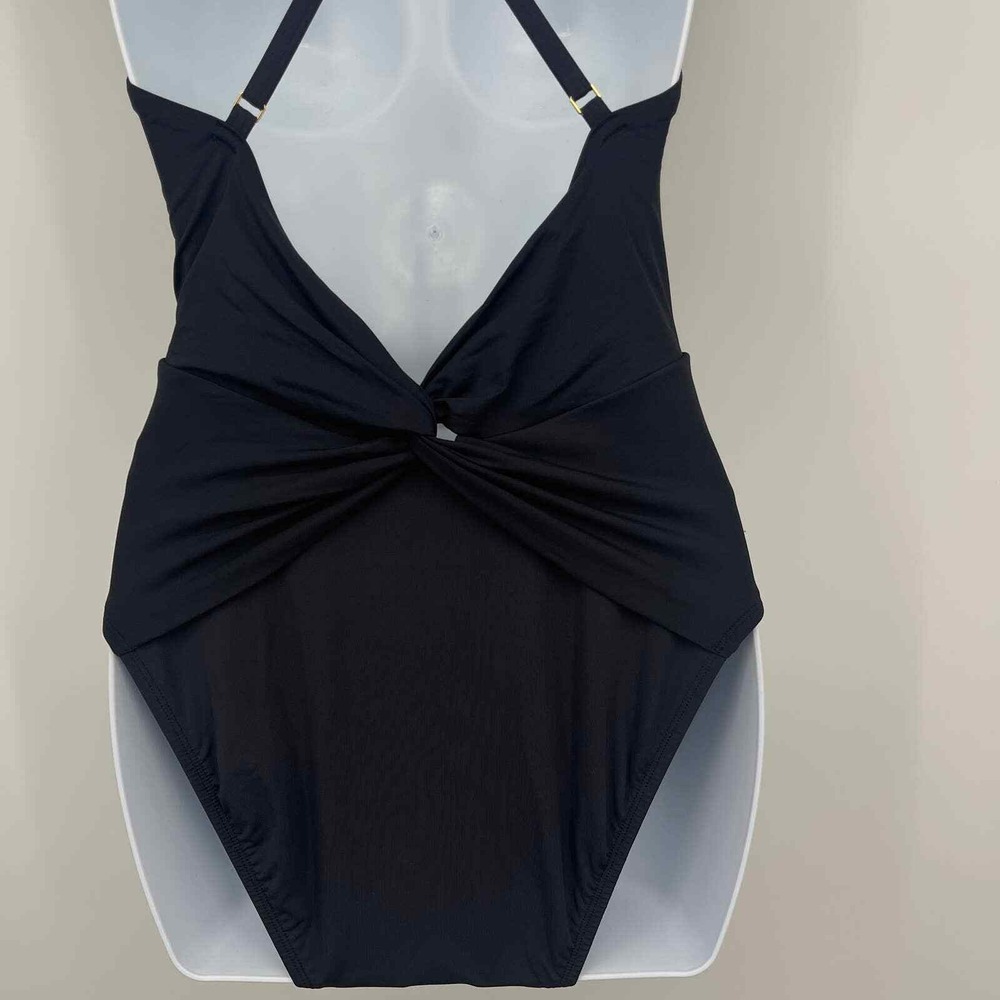 New Bleu Rod Beattie Black One Piece Swimsuit Womens 4 Halter Twisted Slimming - Picture 9 of 12